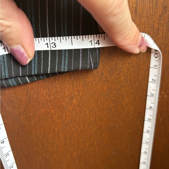 The Limited sz4 black with blue and cream pin striped wide legged pants - Picture 10 of 10